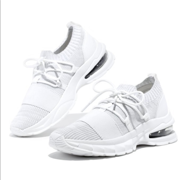 White Lace Up Sneakers - Picture 3 of 7